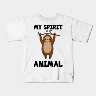 Cute Sloth My Spirit Animal Kids T-Shirt